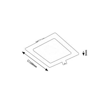 Rabalux - LED Recessed light LED/6W/230V 12x12 cm black