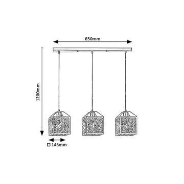 Rabalux - Chandelier on a string 3xE27/40W/230V black