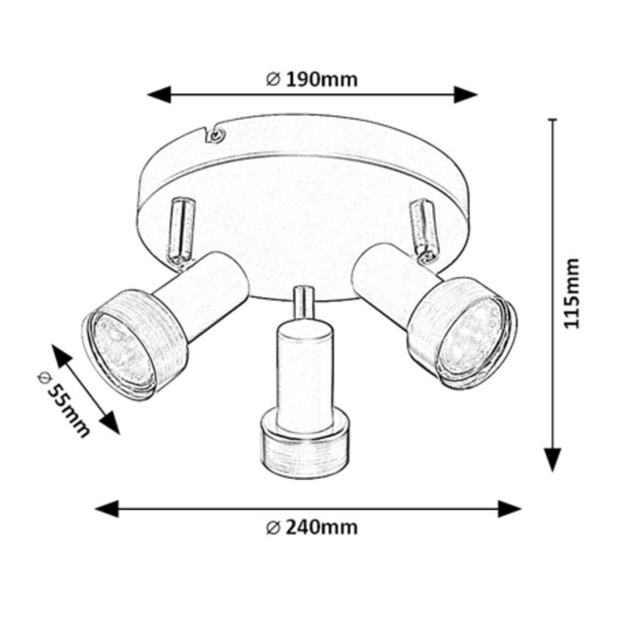 Rabalux - Ceiling spotlight 3xGU10/50W/230V