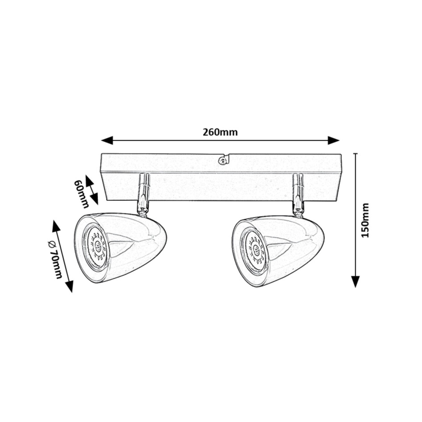 Rabalux - Spotlight 2xGU10/5W/230V black