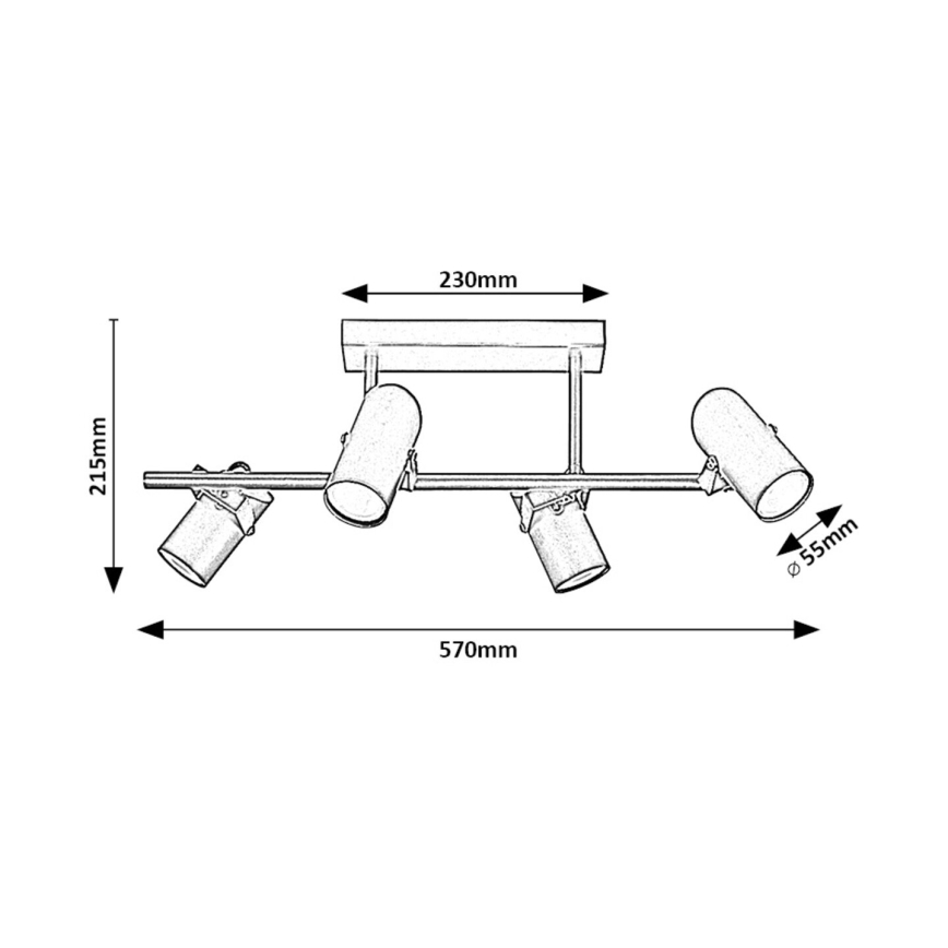 Rabalux - Surface-mounted chandelier 4xGU10/25W/230V