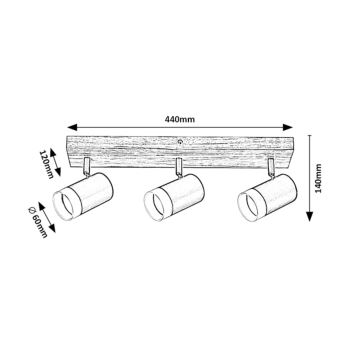 Rabalux - Ceiling spotlight 3xGU10/5W/230V oak