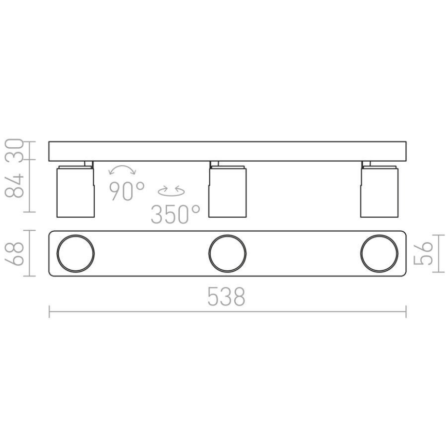 RED - Design Rendl - R12078 - Spotlight DUGME 3xGU10/35W/230V