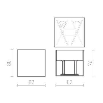 RED - Design Rendl - R12556 - LED Outdoor wall light CARRE 2xLED/3W/230V IP54