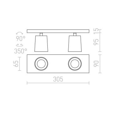 RED - Design Rendl - R12915 - Spotlight KENNY 2xGU10/35W/230V