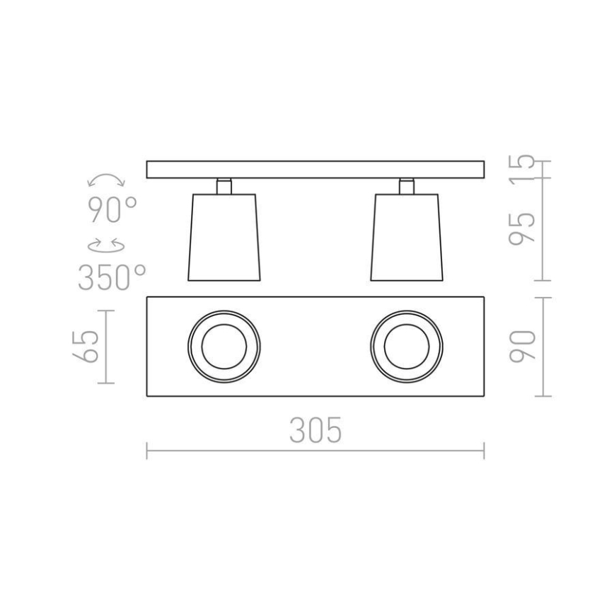 RED - Design Rendl - R12915 - Spotlight KENNY 2xGU10/35W/230V