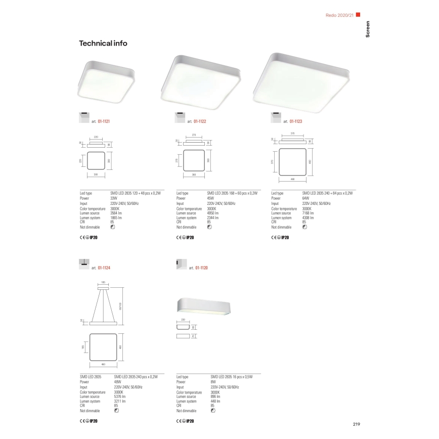 Redo 01-1124 - LED Chandelier on a string SCREEN LED/48W/230V 3000K