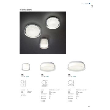 Redo 01-1454 - LED Bathroom ceiling light NAJI LED/18W/230V d. 35 cm IP44
