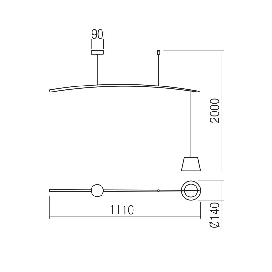 Redo 01-1498 - LED Chandelier on a string LOLLI LED/6W/230V black