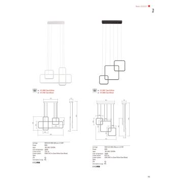 Redo 01-2097 - LED Dimmable chandelier on a string THAI LED/66W/230V 3000K white