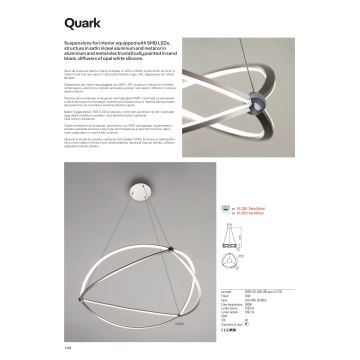 Redo 01-2251 - LED Dimmable chandelier on a string QUARK LED/43W/230V 3000K d. 60 cm chrome