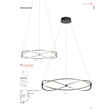 Redo 01-2251 - LED Dimmable chandelier on a string QUARK LED/43W/230V 3000K d. 60 cm chrome