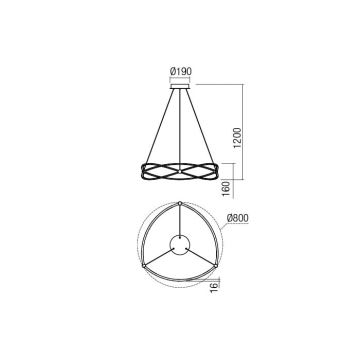 Redo 01-2251 - LED Dimmable chandelier on a string QUARK LED/43W/230V 3000K d. 60 cm chrome