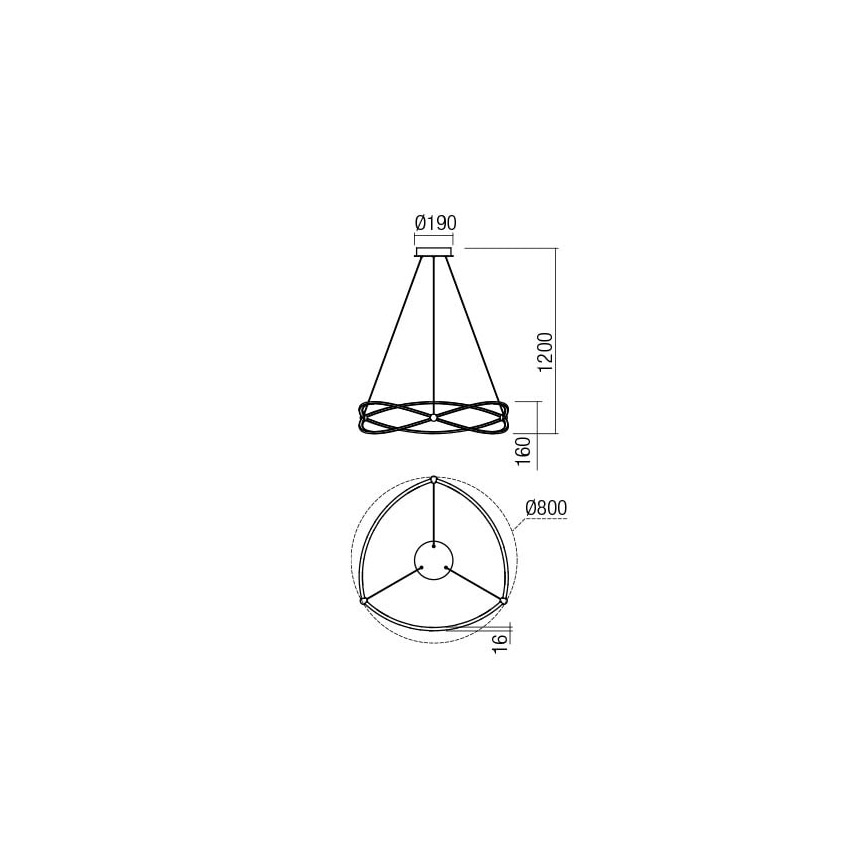 Redo 01-2251 - LED Dimmable chandelier on a string QUARK LED/43W/230V 3000K d. 60 cm chrome