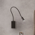 Redo 01-2755 - LED Flexible small lamp WALLIE LED/3W/230V USB CRI 90 black