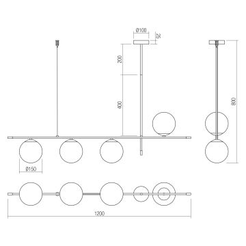 Redo 01-2949 - Chandelier on a string ESSENTIAL 4xE14/28W/230V