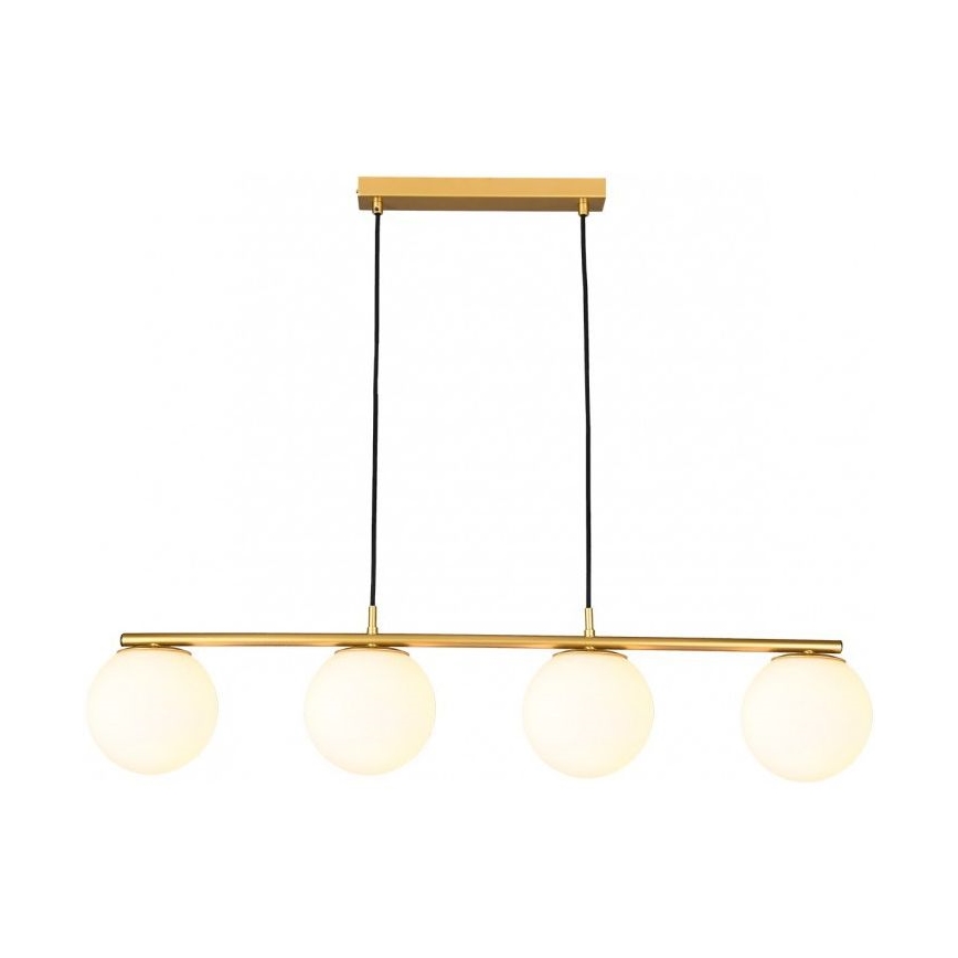 Redo 01-3155 - Chandelier on a string BOWLING 4xE27/42W/230V gold