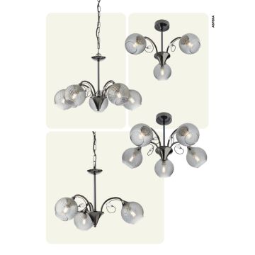 Redo 02-970 - Chandelier on a pole ASPERA 3xE14/28W/230V black