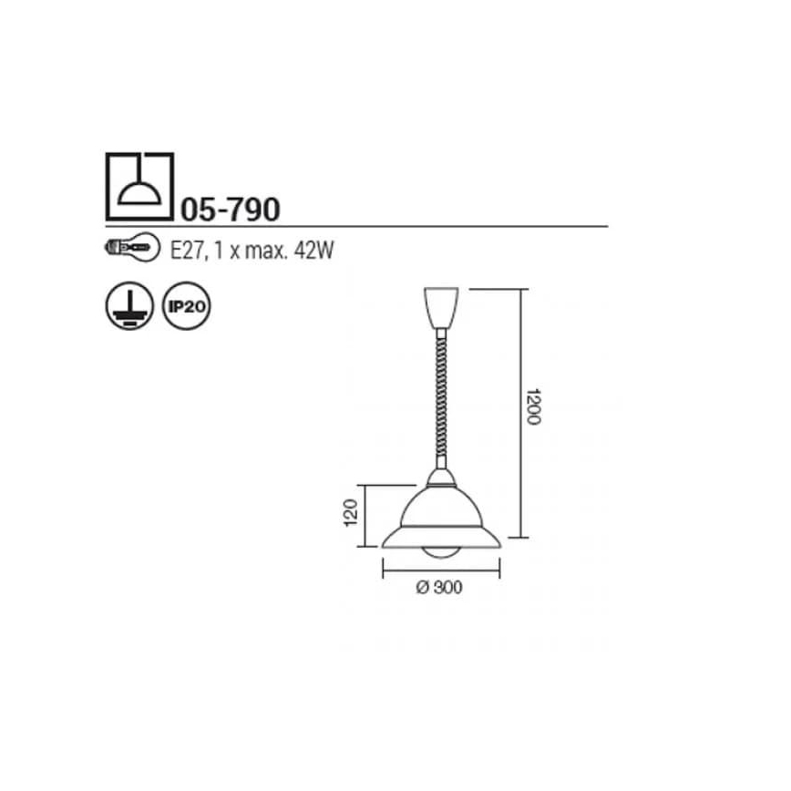 Redo 05-790 - Chandelier on a string ETRUSCA 1xE27/42W/230V