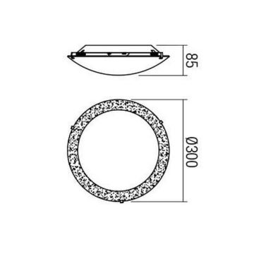 Redo 05-864 - LED Ceiling light ARTEMIS LED/12W/230V d. 30 cm gold