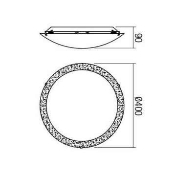 Redo 05-866 - LED Ceiling light ARTEMIS LED/18W/230V d. 40 cm gold