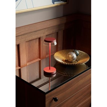 Redo 90311- LED Dimmable touch table lamp ILUNA LED/2,5W/5V 2700-3000K 3000 mAh IP65 red