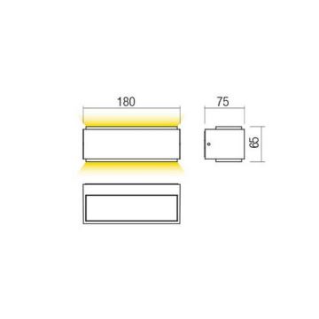 Redo 90400 - LED Outdoor wall light DASH LED/9W/230V 4000K IP65 white