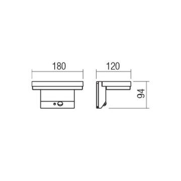 Redo 90535 - LED Solar wall light with sensor TAIYO LED/2W/3,7V 3000K IP54 anthracite