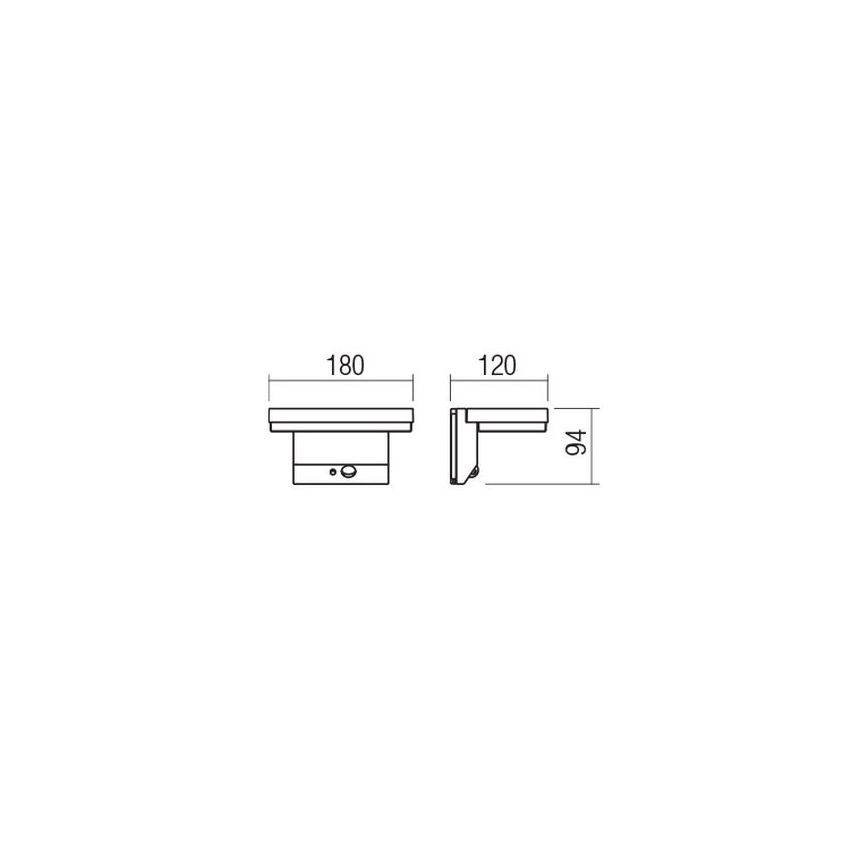 Redo 90535 - LED Solar wall light with sensor TAIYO LED/2W/3,7V 3000K IP54 anthracite