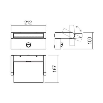 Redo 90587 - LED Outdoor wall light with a sensor FLIP LED/20W/230V CRI 90 3000K IP54 anthracite