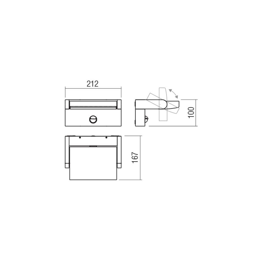 Redo 90587 - LED Outdoor wall light with a sensor FLIP LED/20W/230V CRI 90 3000K IP54 anthracite