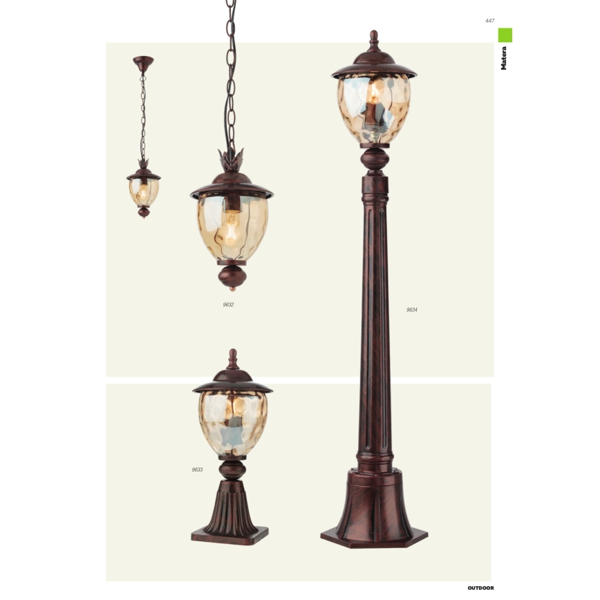 Redo 9634 - Outdoor lamp MATERA 1xE27/42W/230V IP33