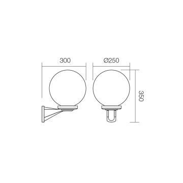 Redo 9789 - Outdoor wall light SFERA 1xE27/42W/230V IP44 white