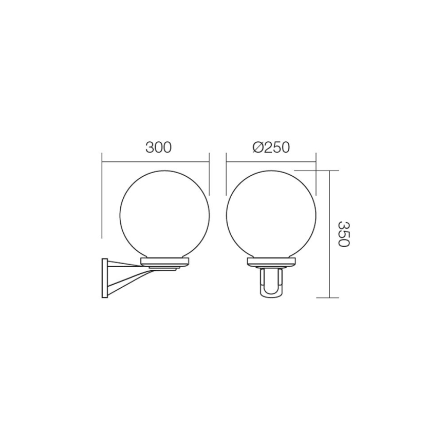 Redo 9789 - Outdoor wall light SFERA 1xE27/42W/230V IP44 white