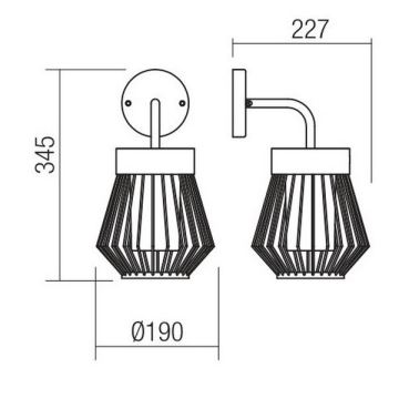 Redo 9843 - Outdoor wall lamp TITTI 1xE27/42W/230V IP44 anthracite