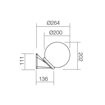 Redo 9866 - Outdoor wall light  SFERA 1xE27/28W/230V IP44