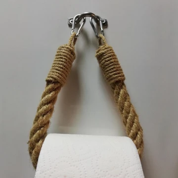 Rope toilet paper holder BORU 22x14 cm brown