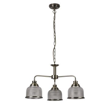 Searchlight - Chandelier on a chain BISTRO 3xE27/60W/230V brass