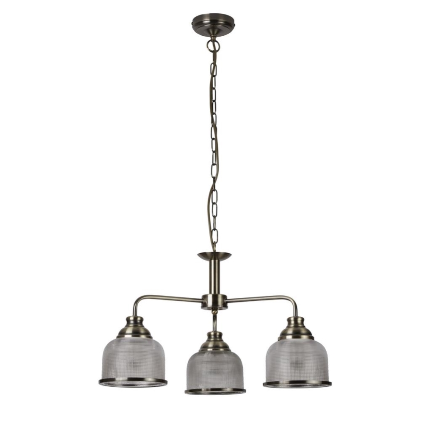 Searchlight - Chandelier on a chain BISTRO 3xE27/60W/230V brass