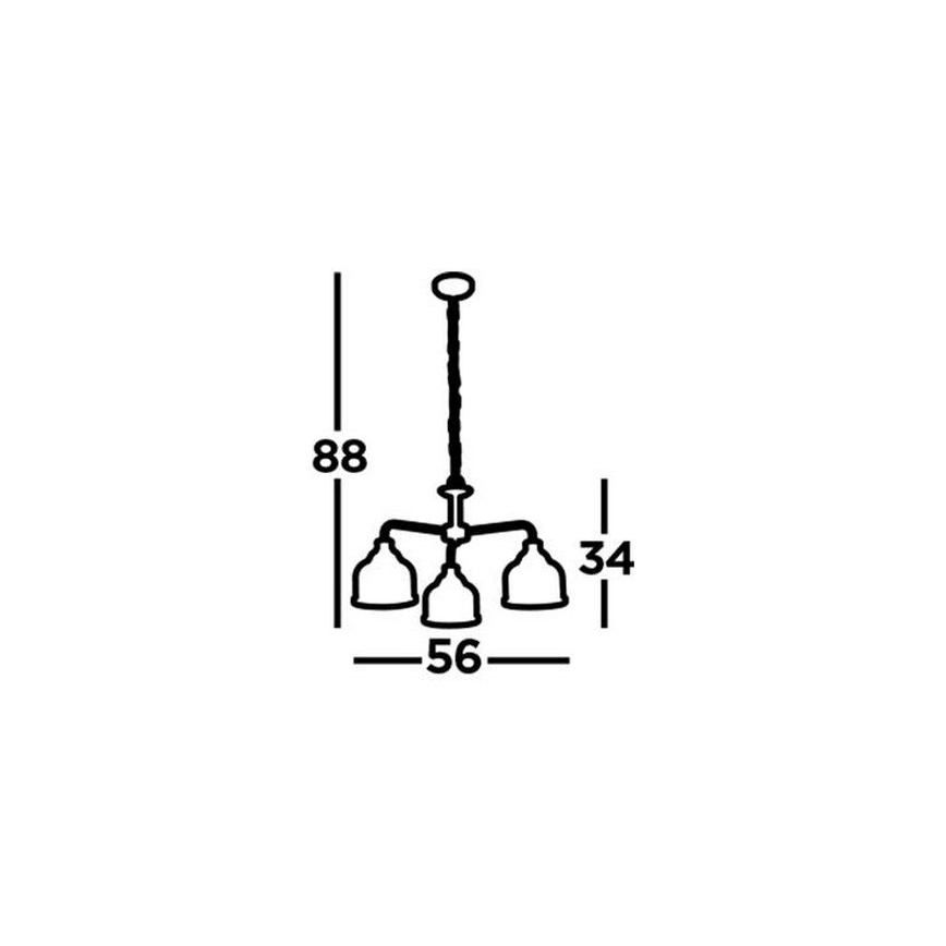 Searchlight - Chandelier on a chain BISTRO 3xE27/60W/230V brass