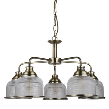 Searchlight - Chandelier on a chain BISTRO 5xE27/60W/230V brass