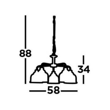 Searchlight - Chandelier on a chain BISTRO 5xE27/60W/230V brass