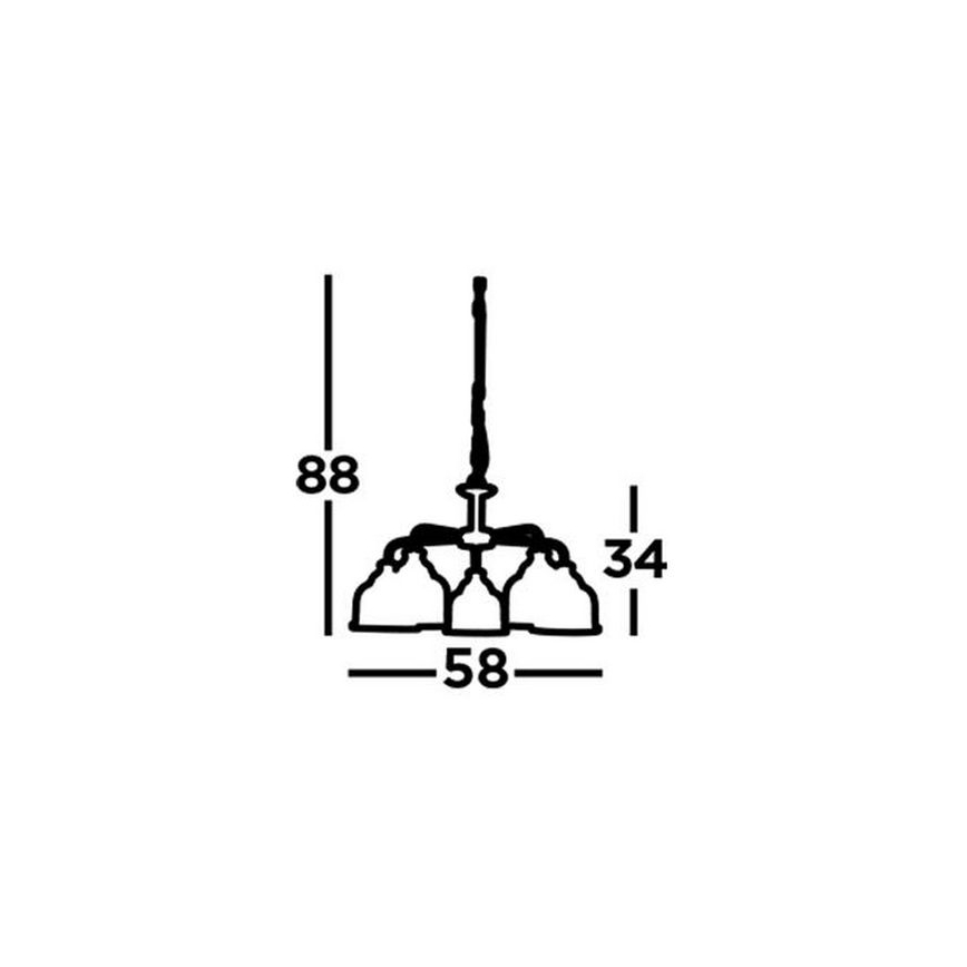 Searchlight - Chandelier on a chain BISTRO 5xE27/60W/230V brass