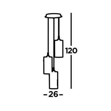 Searchlight - Chandelier on a string DUO 3xE14/60W/230V anthracite