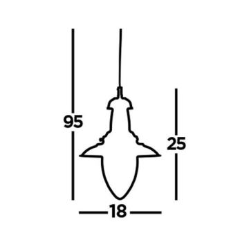 Searchlight - Chandelier on a string FISHERMAN 1xE27/60W/230V brass