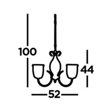 Searchlight - Chandelier on a chain SILHOUETTE 3xE14/60W/230V brass