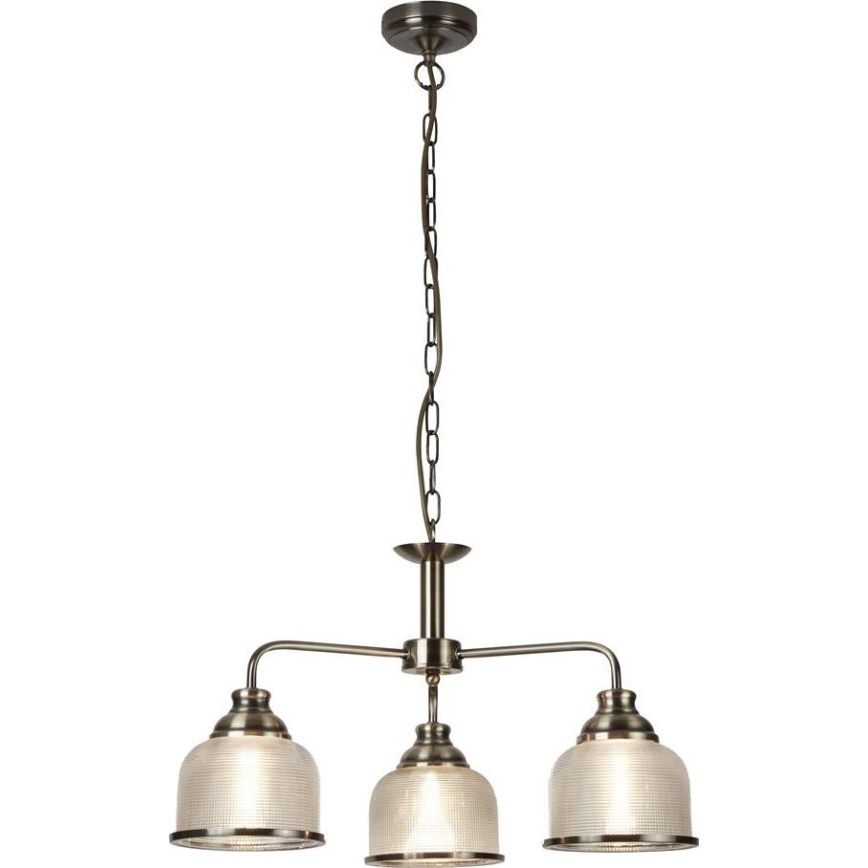 Searchlight - Chandelier on a chain BISTRO 3xE27/60W/230V brass