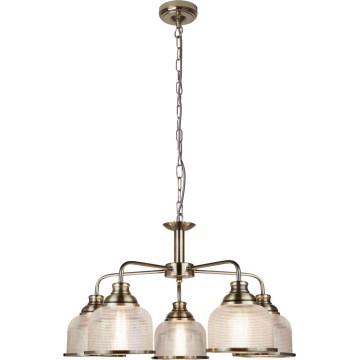 Searchlight - Chandelier on a chain BISTRO 5xE27/60W/230V brass