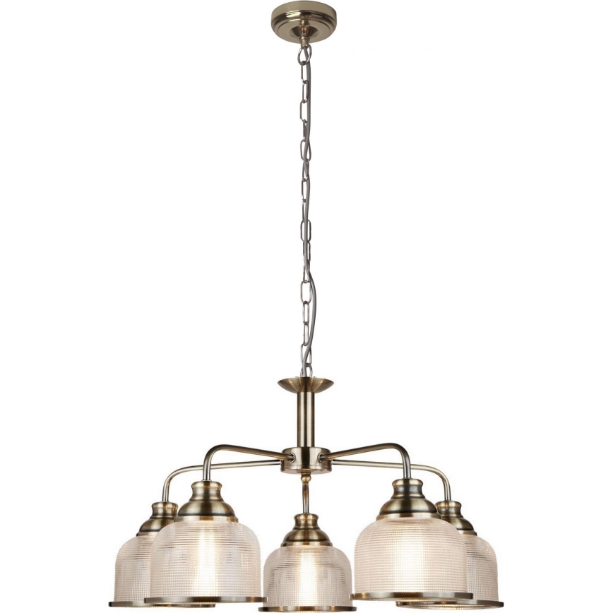 Searchlight - Chandelier on a chain BISTRO 5xE27/60W/230V brass