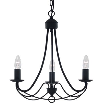 Searchlight - Chandelier on a chain MAYPOLE 3xE14/60W/230V black